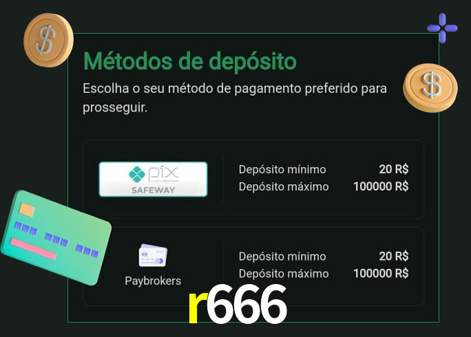 O cassino r666 oferece uma grande variedade de métodos de pagamento